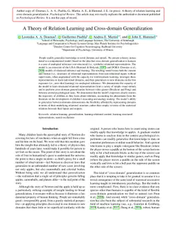 A Theory of Relation Learning and Cross-domain Generalization