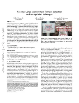 Rosetta: Large scale system for text detection and recognition in images