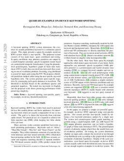 Query-by-example on-device keyword spotting