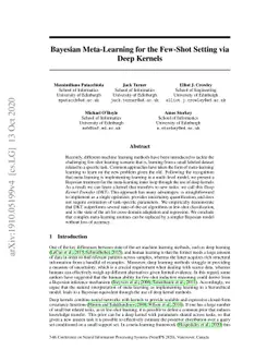 Bayesian Meta-Learning for the Few-Shot Setting via Deep Kernels