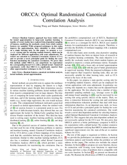 ORCCA: Optimal Randomized Canonical Correlation Analysis