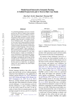Model-based Interactive Semantic Parsing: A Unified Framework and A
  Text-to-SQL Case Study