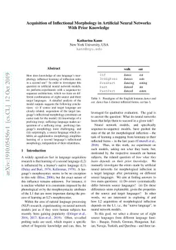 Acquisition of Inflectional Morphology in Artificial Neural Networks
  With Prior Knowledge