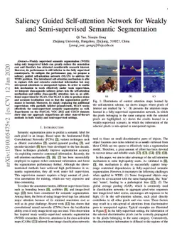 Saliency Guided Self-attention Network for Weakly and Semi-supervised
  Semantic Segmentation
