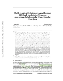 Multi-objective Evolutionary Algorithms are Still Good: Maximizing
  Monotone Approximately Submodular Minus Modular Functions