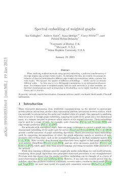 Spectral embedding of weighted graphs