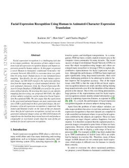 Facial Expression Recognition Using Human to Animated-Character
  Expression Translation