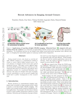 Recent Advances in Imaging Around Corners