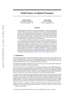 Model Fusion via Optimal Transport