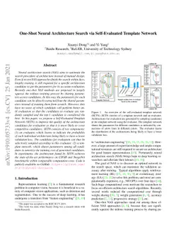 One-Shot Neural Architecture Search via Self-Evaluated Template Network