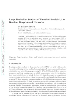 Large Deviation Analysis of Function Sensitivity in Random Deep Neural
  Networks