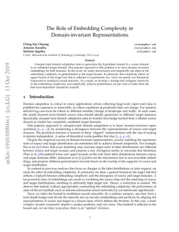 The Role of Embedding Complexity in Domain-invariant Representations