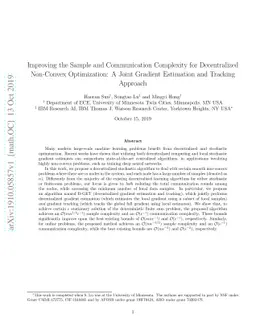 Improving the Sample and Communication Complexity for Decentralized
  Non-Convex Optimization: A Joint Gradient Estimation and Tracking Approach