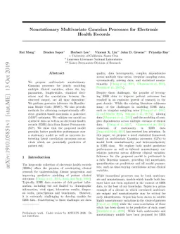 Nonstationary Multivariate Gaussian Processes for Electronic Health
  Records