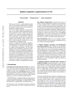 Implicit competitive regularization in GANs