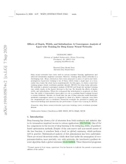 Effects of Depth, Width, and Initialization: A Convergence Analysis of
  Layer-wise Training for Deep Linear Neural Networks