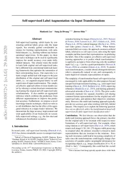 Self-supervised Label Augmentation via Input Transformations
