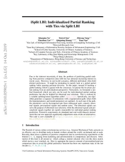 iSplit LBI: Individualized Partial Ranking with Ties via Split LBI