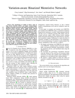 Variation-aware Binarized Memristive Networks