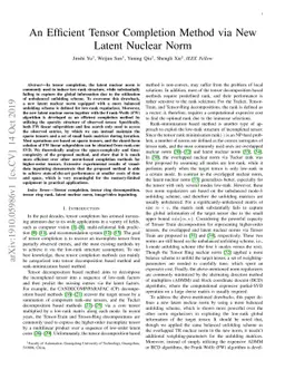An Efficient Tensor Completion Method via New Latent Nuclear Norm