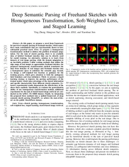 Deep Semantic Parsing of Freehand Sketches with Homogeneous
  Transformation, Soft-Weighted Loss, and Staged Learning