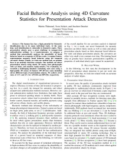 Facial Behavior Analysis using 4D Curvature Statistics for Presentation
  Attack Detection