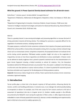 Mind the ground: A Power Spectral Density-based estimator for
  all-terrain rovers