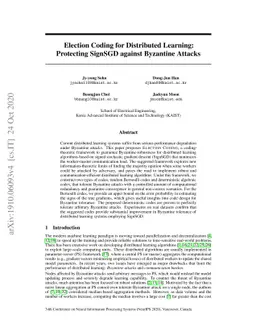 Election Coding for Distributed Learning: Protecting SignSGD against
  Byzantine Attacks