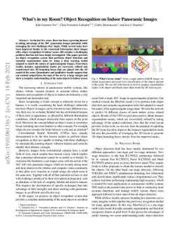 What's in my Room? Object Recognition on Indoor Panoramic Images