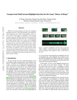 Unsupervised Multi-stream Highlight detection for the Game "Honor of
  Kings"