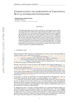 Understanding the Limitations of Variational Mutual Information
  Estimators