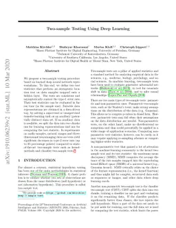 Two-sample Testing Using Deep Learning