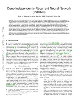 Deep Independently Recurrent Neural Network (IndRNN)