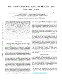 Real-world adversarial attack on MTCNN face detection system