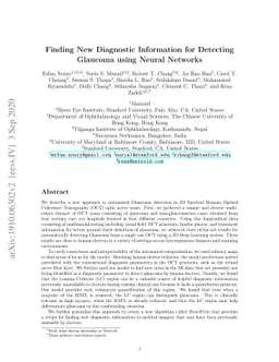 Finding New Diagnostic Information for Detecting Glaucoma using Neural
  Networks