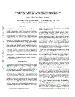 Dual-path RNN: efficient long sequence modeling for time-domain
  single-channel speech separation