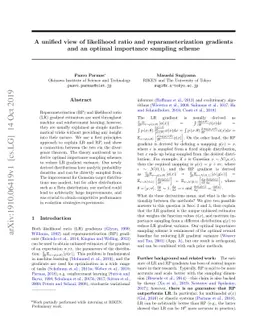 A unified view of likelihood ratio and reparameterization gradients and
  an optimal importance sampling scheme