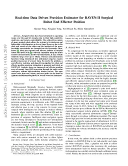 Real-time Data Driven Precision Estimator for RAVEN-II Surgical Robot
  End Effector Position