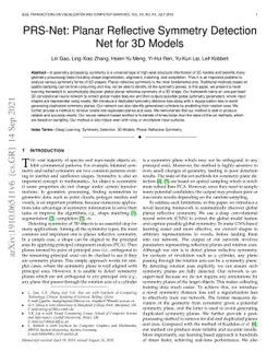 PRS-Net: Planar Reflective Symmetry Detection Net for 3D Models