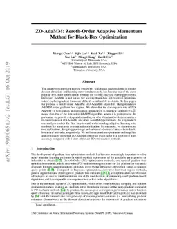 ZO-AdaMM: Zeroth-Order Adaptive Momentum Method for Black-Box
  Optimization