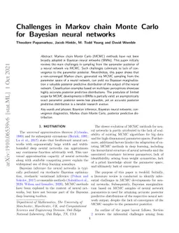Challenges in Markov chain Monte Carlo for Bayesian neural networks