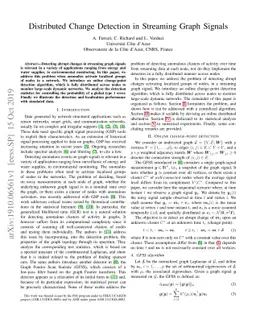 Distributed Change Detection in Streaming Graph Signals