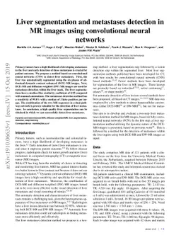 Liver segmentation and metastases detection in MR images using
  convolutional neural networks