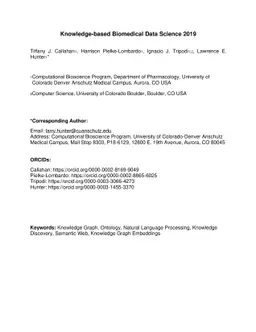 Knowledge-based Biomedical Data Science 2019