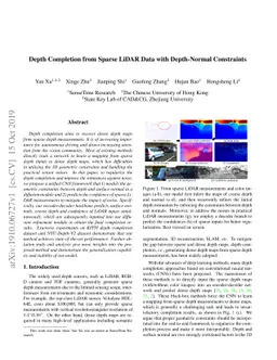 Depth Completion from Sparse LiDAR Data with Depth-Normal Constraints