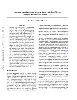 Language Identification on Massive Datasets of Short Message using an
  Attention Mechanism CNN