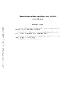 Elementos da teoria de aprendizagem de máquina supervisionada
