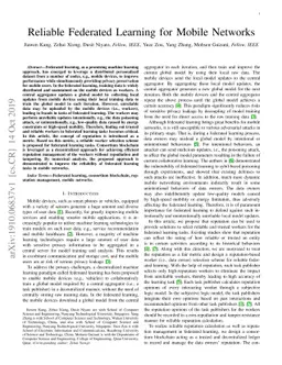 Reliable Federated Learning for Mobile Networks