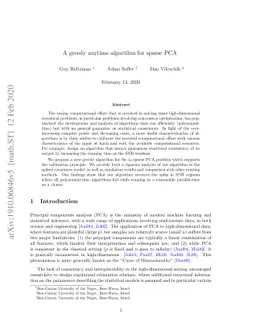 A greedy anytime algorithm for sparse PCA