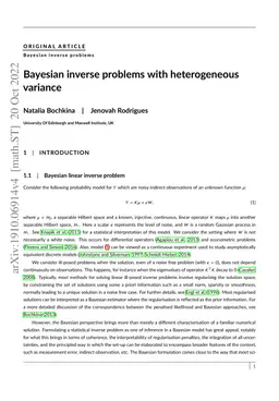 Bayesian Inverse Problems with Heterogeneous Variance